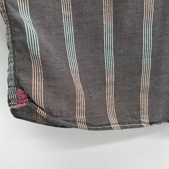 CARBON2COBALT *Flawed* Mens Gray Rainbow Stripe Vintage Fade Button Up Shirt XXL - Picture 6 of 6